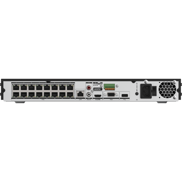 HILOOK NVR-232MH-K-16P - 32-Channel 1U 4K NVR w/ 16 Plug & Play PoE Ports 4TB HDD. Supports H.265/+ H.264/+