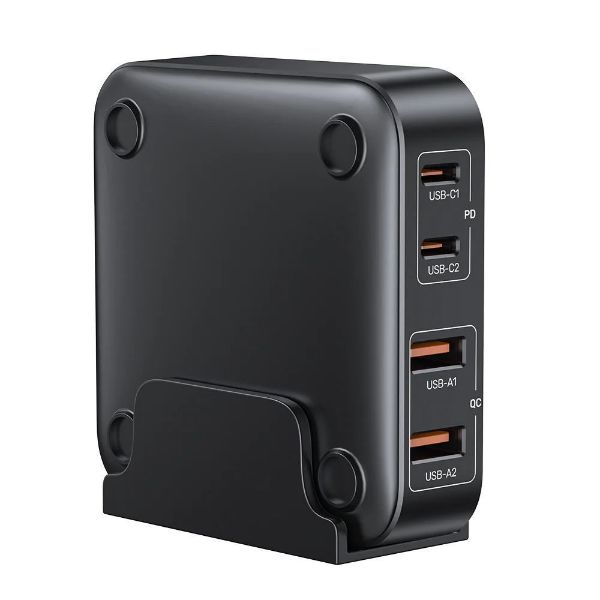 UNITEK P1228ABK - 70W Desktop GaN Charging Station 2x USB-C PD Ports & 2x USB-A QC3.0 Ports.