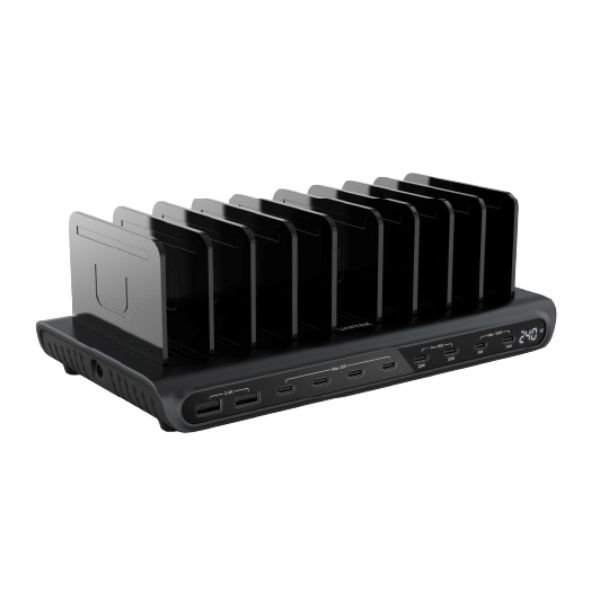 UNITEK P1230C - Charge 10-Port 240W Smart Charging Station. Supports 8x USB-C & 2x USB-A