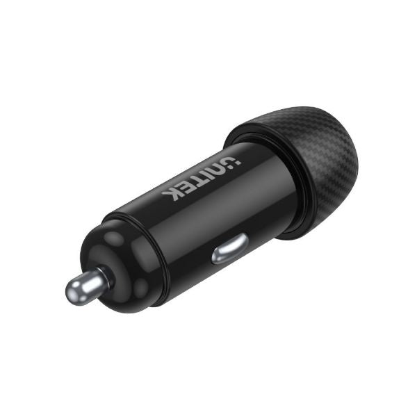 UNITEK P1400A - 38W Car Charger w/ Dual USB Ports. 1 x USB-C up to 20W Power Delivery 1 x USB-A