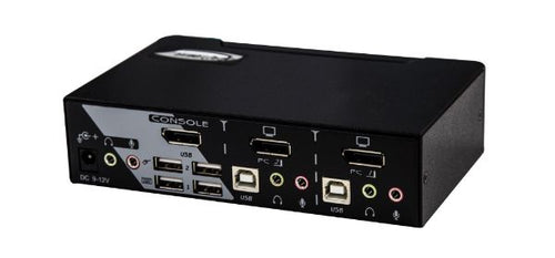 PAAG-112 - REXTRON PAAG-112 - 2 Port DisplayPort USB KVM w/ Audio Cables Purchased Separately