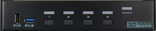 REXTRON PAAG-E3114 - 4 Port USB-A KVM Switch w/ Audio & Hotkey Control. 4 Computers Share Up to 4x USB