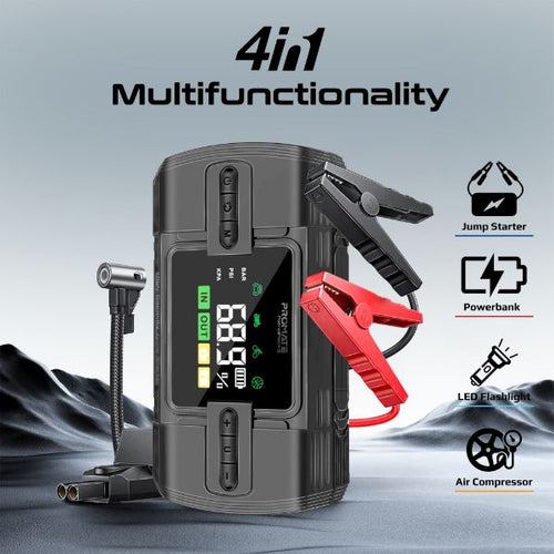 PATROLPACK-3 - PROMATE PATROLPACK-3 - 4-in-1 1200A/12V Heavy Duty Car Jump Starter Air Compressor 12000mAh Power Bank 150PSi