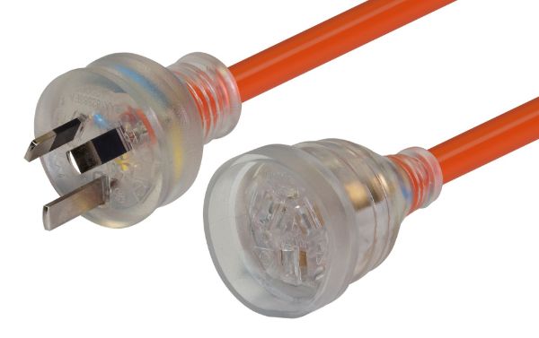 DYNAMIX PEXT-EHD20 - 20M 240v Extra Heavy Duty Power Extension Lead (3 Core 1.5mm) Power-On LED in