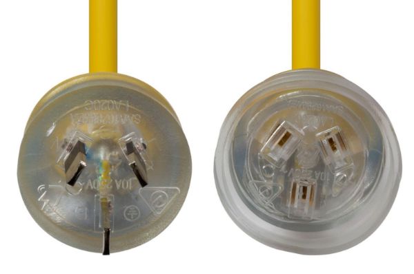 DYNAMIX PEXT-HD15 - 15M 240v Heavy Duty Power Extension Lead (3 Core 1.0mm) Power-On LED in Clear Moulded