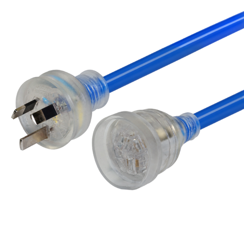 PEXT15A25 - DYNAMIX PEXT15A25 - 25m Extension Lead 15A Extra Heavy Duty Industrial 3 Core 1.5mm Cable Blue