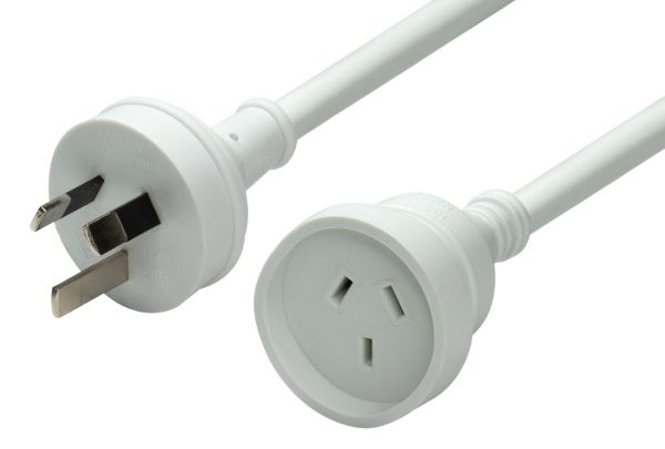 DYNAMIX PEXT3M - 3M 240v 10A Standard Duty Power Extension Lead 3 Core 1.0mm White