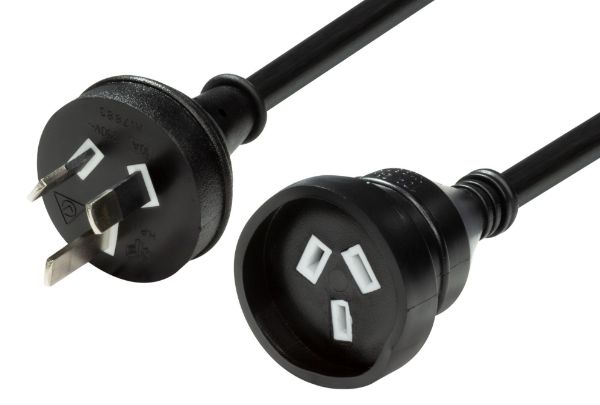 DYNAMIX PEXT5MBK - 5M 240v 10A Standard Duty Power Extension Lead 3 Core 1.0mm Black