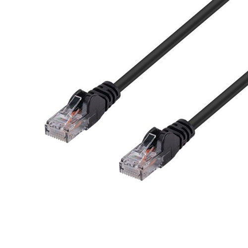 DYNAMIX PLK-C6A-0 - 0.5m Cat6 Black UTP Patch Lead T568A 250MHZ 24AWG Unshielded Plug.
