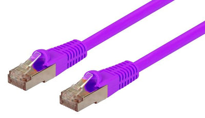 DYNAMIX PLP-AUGS-1 - 1m Cat6A S/FTP Lila 10G Patchkabel 26AWG 500MHz Geschirmter Stecker. Cat6 Augmented