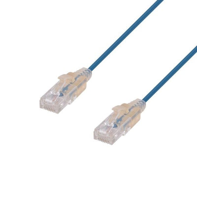 DYNAMIX PLSE-C6-0-15 - 0,15m Cat6A 10G Blau UTP Patchkabel 30AWG 8023af Ungeschirmter Stecker.
