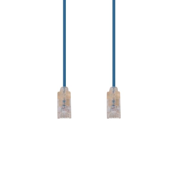 DYNAMIX PLSE-C6-2 - 2m Cat6A 10G Blue UTP LSZH Patch Lead 30AWG 802.3af Unshielded Plug.