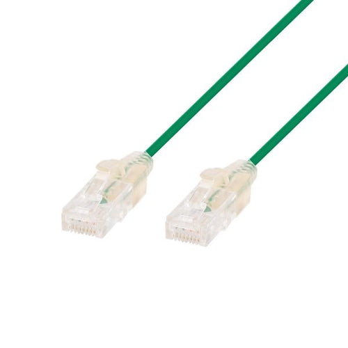 PLSG-C6-0-75 - DYNAMIX PLSG-C6-0-75 - 0.75m Cat6A 10G Green UTP LSZH Patch Lead 30AWG 802.3af Unshielded Plug.