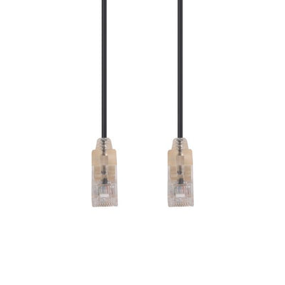 DYNAMIX PLSK-C6-0-15 - 0,15m Cat6A 10G schwarzes UTP Patchkabel 30AWG 8023af Ungeschirmter Stecker.