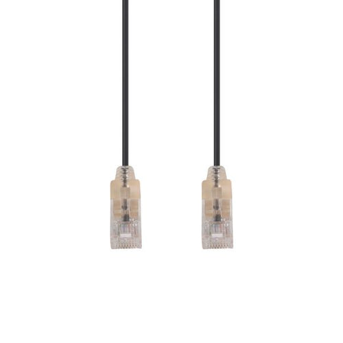 DYNAMIX PLSK-C6-3 - 3m Cat6A 10G Black UTP LSZH Patch Lead 30AWG 802.3af Unshielded Plug.