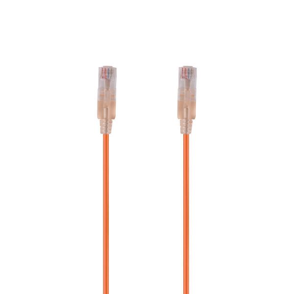 DYNAMIX PLSO-C6-1 - 1m Cat6A 10G Orange UTP LSZH Patch Lead 30AWG 802.3af Unshielded Plug.
