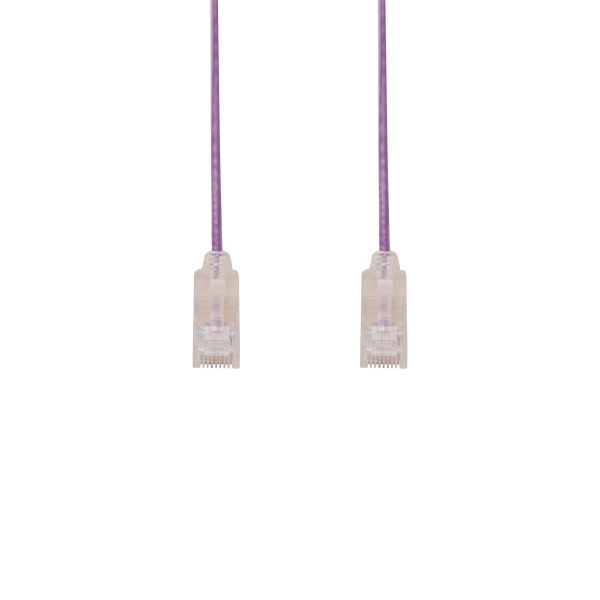 DYNAMIX PLSP-C6-0-15 - 0.15m Cat6A 10G Purple UTP Patch Lead 30AWG 8023af with Unshielded Plug.