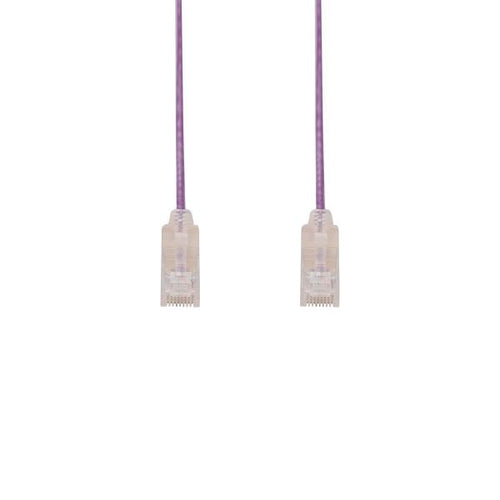 PLSP-C6-0-25 - DYNAMIX PLSP-C6-0-25 - 0.25m Cat6A 10G Purple UTP LSZH Patch Lead 30AWG 802.3af with Unshielded Plug.