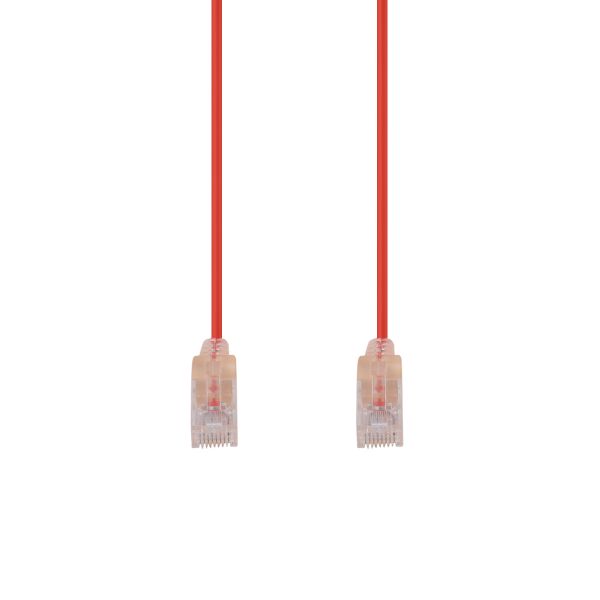 DYNAMIX PLSR-C6-0-15 - 0.15m Cat6A 10G Red UTP Patch Lead 30AWG 8023af Unshielded Plug.
