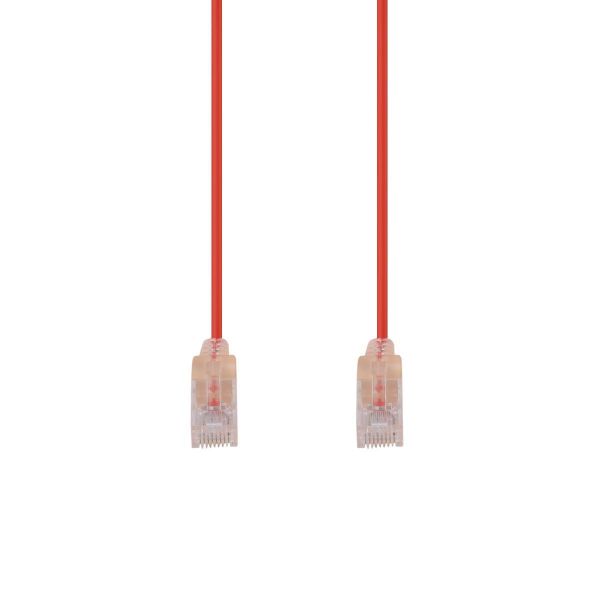 DYNAMIX PLSR-C6-0-75 - 0.75m Cat6A 10G Red UTP LSZH Patch Lead 30AWG 802.3af Unshielded Plug.