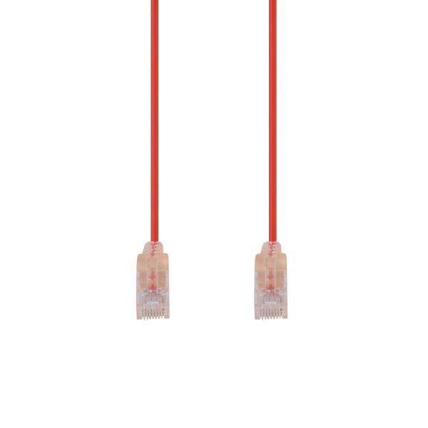 DYNAMIX PLSR-C6-1-25 - 1.25m Cat6A 10G Red UTP LSZH Patch Lead 30AWG 802.3af Unshielded Plug.