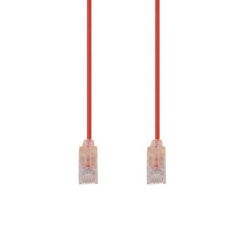 PLSR-C6-1-25 - DYNAMIX PLSR-C6-1-25 - 1.25m Cat6A 10G Red UTP LSZH Patch Lead 30AWG 802.3af Unshielded Plug.