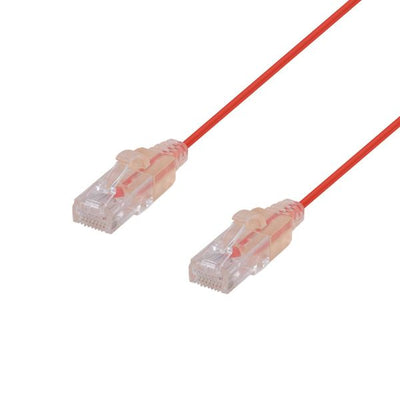 DYNAMIX PLSR-C6-3 - 3m Cat6A 10G rotes UTP LSZH Patchkabel 30AWG 802.3af Ungeschirmter Stecker.