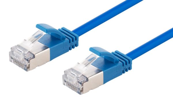 DYNAMIX PLSSE-C6A-3 - Cat6A S/FTP Blue 10G LSZH Patch Lead 34AWG 802.3af Shielded Plug.
