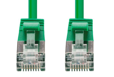 DYNAMIX PLSSG-C6A-2 - 2m Cat6A S/FTP Grün 10G LSZH Patchkabel 34AWG 802.3af Geschirmter Stecker.