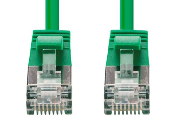 DYNAMIX PLSSG-C6A-2 - 2m Cat6A S/FTP Green 10G LSZH Patch Lead 34AWG 802.3af Shielded Plug.
