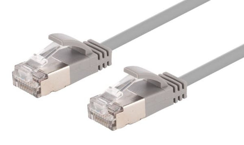 PLSSGY-C6A-2 - DYNAMIX PLSSGY-C6A-2 - 2m Cat6A S/FTP Grey 10G LSZH Patch Lead 34AWG 802.3af Shielded Plug.