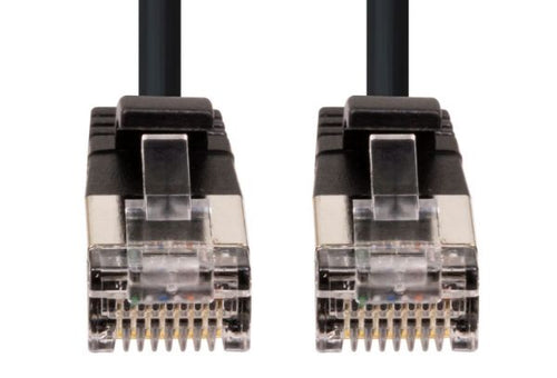 PLSSK-C6A-1-25 - DYNAMIX PLSSK-C6A-1-25 - 1.25m Cat6A S/FTP Black 10G LSZH Patch Lead 34AWG 802.3af Shielded Plug.