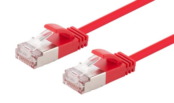 DYNAMIX PLSSR-C6A-0-5 - 0.5m Cat6A S/FTP Red 10G LSZH Patch Lead 34AWG 802.3af Shielded Plug.