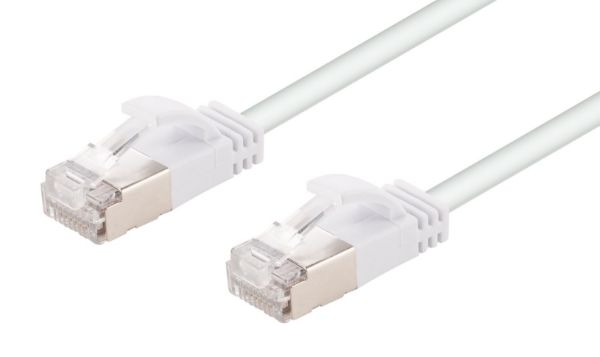 DYNAMIX PLSSW-C6A-0-5 - 0.5m Cat6A S/FTP White 10G LSZH Patch Lead 34AWG 802.3af Shielded Plug.