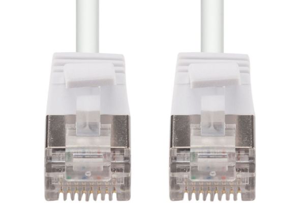 DYNAMIX PLSSW-C6A-1-5 - 1.5m Cat6A S/FTP White 10G LSZH Patch Lead 34AWG 802.3af Shielded Plug.