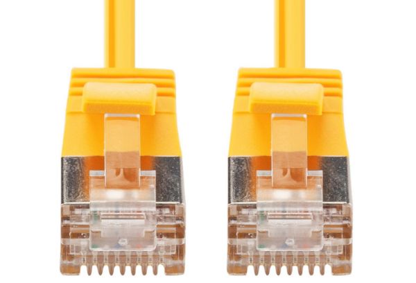 DYNAMIX PLSSY-C6A-2 - 2m Cat6A S/FTP Yellow 10G LSZH Patch Lead 34AWG 802.3af Shielded Plug.
