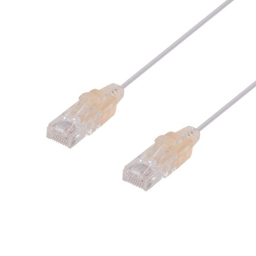 DYNAMIX PLSW-C6-0-15 - 0.15m Cat6A 10G White UTP Patch Lead 30AWG 8023af Unshielded Plug.