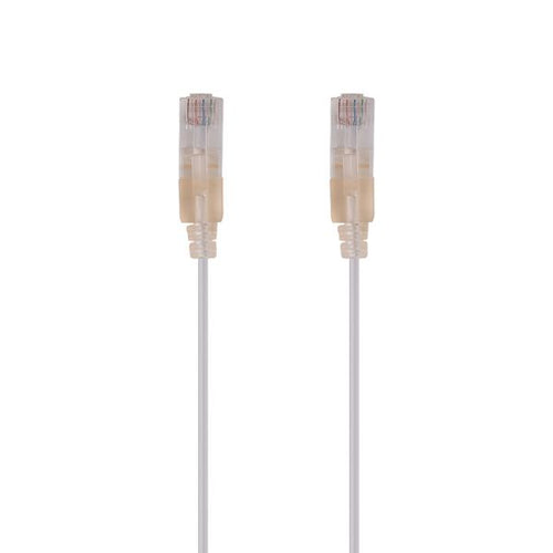 DYNAMIX PLSW-C6-0-15 - 0.15m Cat6A 10G White UTP Patch Lead 30AWG 8023af Unshielded Plug.