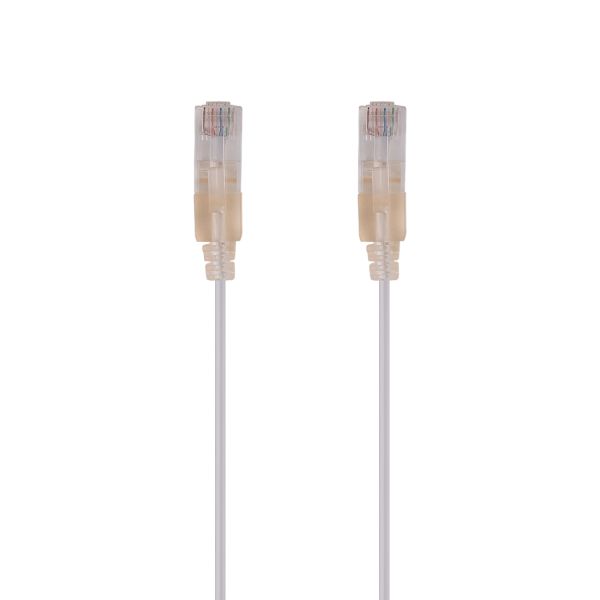 DYNAMIX PLSW-C6-0-15 - 0.15m Cat6A 10G White UTP Patch Lead 30AWG 8023af Unshielded Plug.