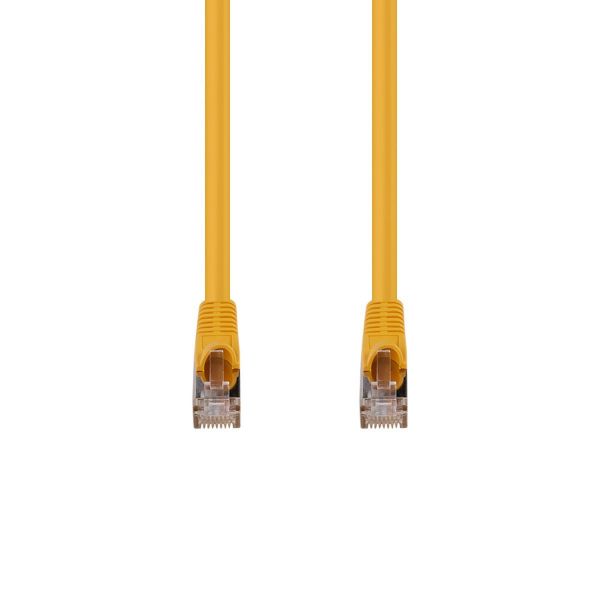 DYNAMIX PLY-AUGS-5 - 5m Cat6A S/FTP Yellow 10G Patch Lead 26AWG 500MHz Shielded Plug. Cat6 Augmented
