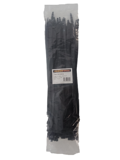 POWERFORCE POWCT55012BK-100 – 12.7 x 550mm schwarze UV-Kabelbinder, Packung mit 100 Stück, 114 kg Zugfestigkeit