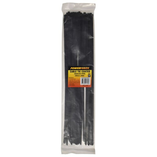 POWCTSS5208-50 - POWERFORCE POWCTSS5208-50 - 8 x 520mm 316L Stainless Steel Cable Ties Pack of 50 1335N/136kgs Tensile Strength
