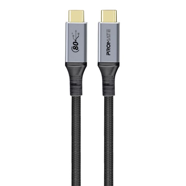 PROMATE POWERBOLT-80G - 1.2M High-Speed 80Gbps USB4 Cable with 240W PD, 8K@60Hz, Supports Thunderbolt 5