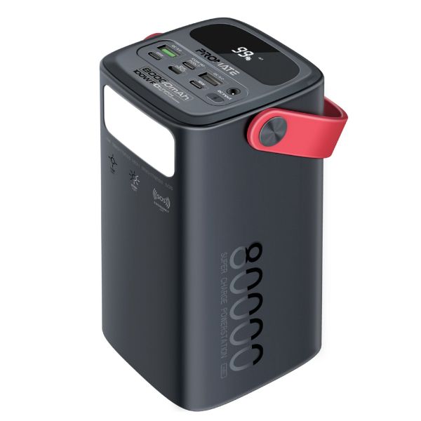 PROMATE POWERMINE-80PRO - 80000mAh High Capacity Power Bank with 100W PD. Multiple Input/Output Ports 3