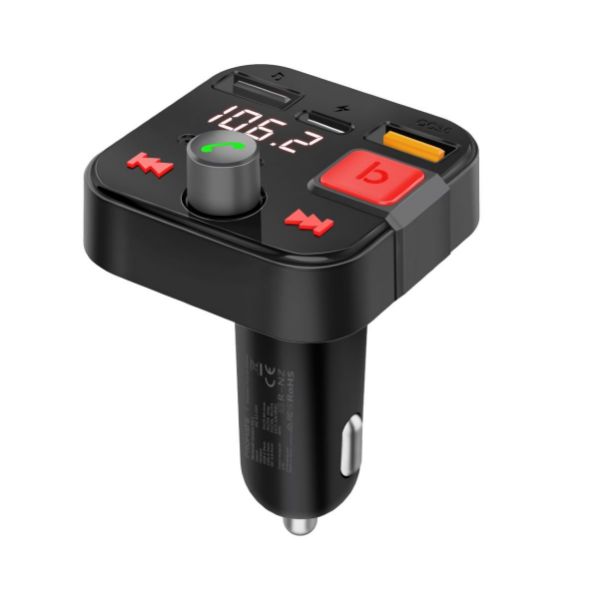 PROMATE POWERTUNE-30W - Wireless In-Car FM Transmitter w/ USB-C & USB-A Ports. Hands-Free w/ Built in