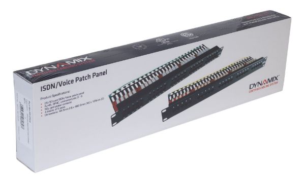 DYNAMIX PP-25V2 - 25 Port 19'' Voice Rated Patch Panel Unshielded. Cat3 Rated Active pins 4 5 & 3 6