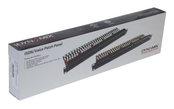 DYNAMIX PP-50V2 - 50 Port 19'' Voice Rated Patch Panel Unshielded. Cat3 Rated Active pins 4 5 & 3 7