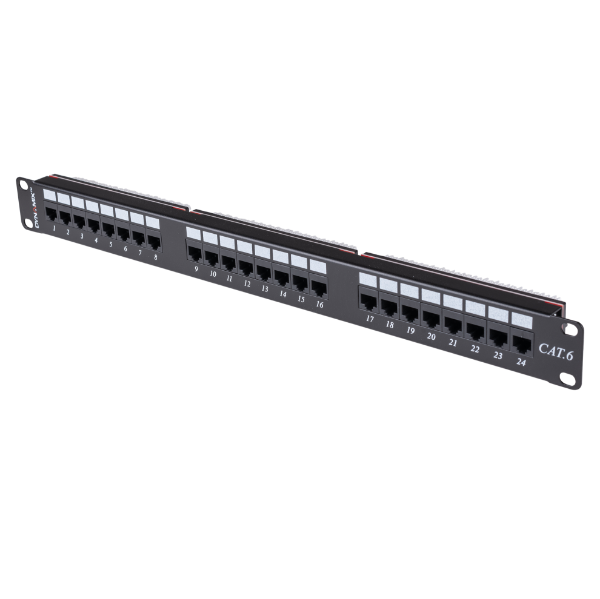 DYNAMIX PP-C6-24 - 24 Port 19'' Cat6 UTP Patch Panel T568A & T568B Wiring 1RU 110x Terminations