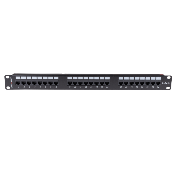 DYNAMIX PP-C6-24 - 24 Port 19'' Cat6 UTP Patch Panel T568A & T568B Wiring 1RU 110x Terminations