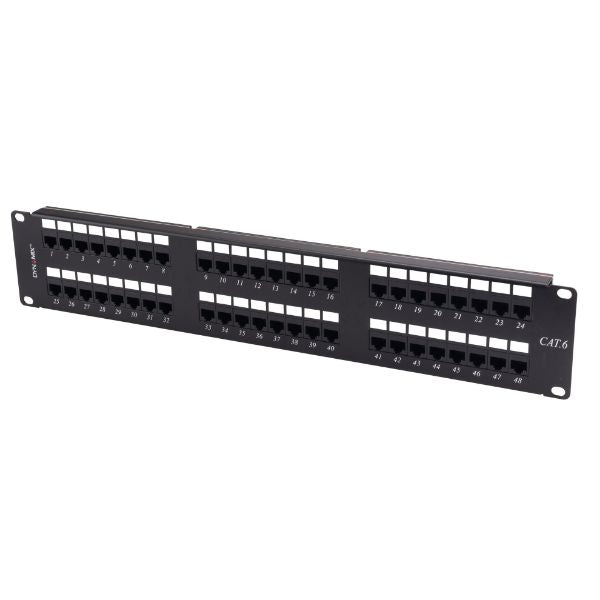 DYNAMIX PP-C6-48 - 48 Port 19'' Cat6 UTP Patch Panel T568A & T568B Wiring. 2RU 110x Terminations